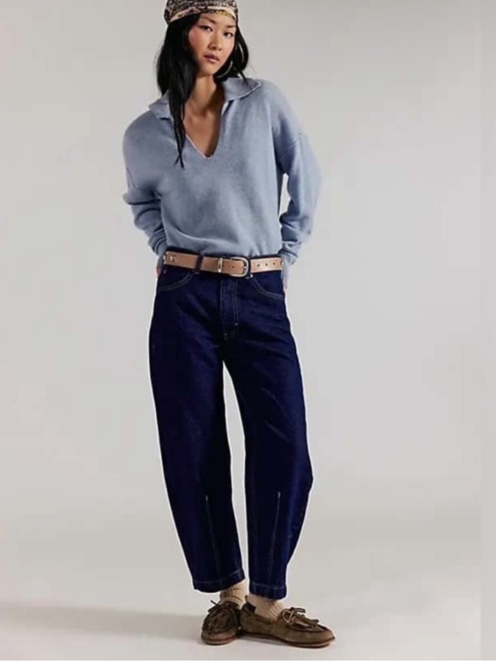 NWT Free People We The Free Backstage Relaxed Cropped Jeans in deep dive